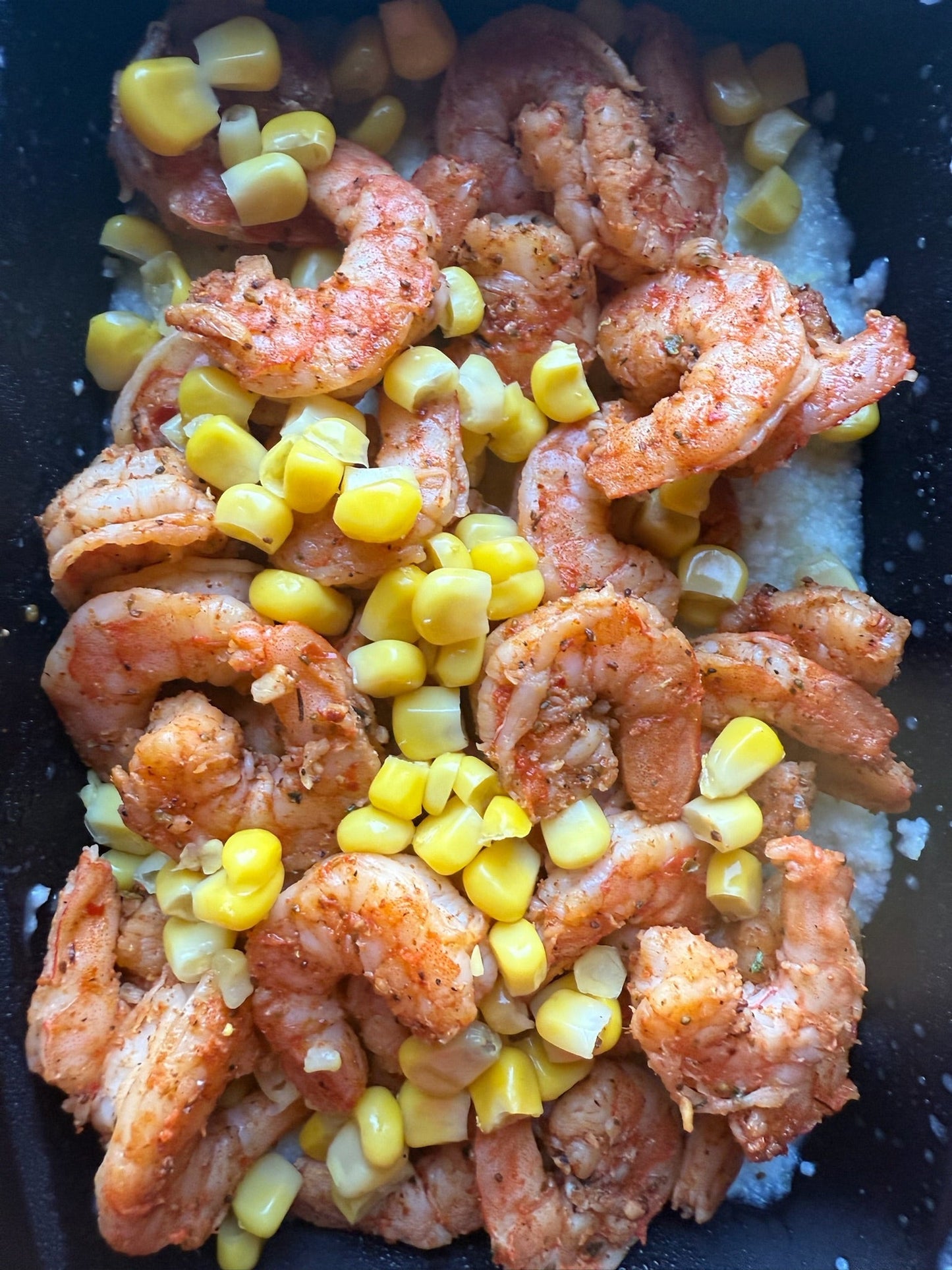 Shrimp and Grits with Corn
