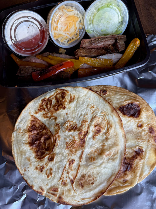Fajitas: Chicken, Flank Steak, or Shrimp